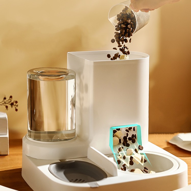 ที่ให้อาหารสัตว์เลี้ยง ที่ให้น้ำสัตว์เลี้ยง ที่ให้อาหาร-น้ำอัตโนมัติ เกรดพรีเมี่ยม 2IN1 ทำความสะอาดแบบถอดได้ ที่ให้อาหาร - รูปที่ 6