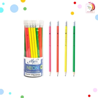 Elfen (เอลเฟน) ดินสอไม้ ดินสอดำ ดินสอ รุ่น Sugar / 2002 / 2018 / Neon / Candy ความเข้ม HB และ 2B ( 50 ด้าม / กระปุก)