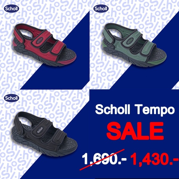 Scholl Tempo รองเท้าแตะ รัดส้น Unisex สกอลล์ สายคาดปรับได้ กระชับรูปเท้า ทนทาน ใส่สบาย