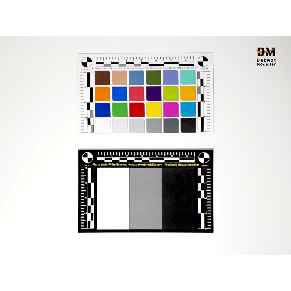 Photo scale color checker & White balance card. การ์ดเทียบปรับโทนสี สำหรับกล้องถ่ายภาพและวีดีโอ