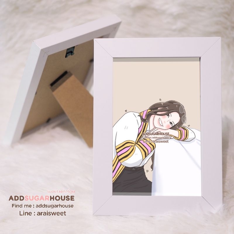 รับวาดรูปมินิมอล รูปอัดพร้อมกรอบ 4*6 นิ้ว ( Minimal ของขวัญรับปริญญา วันครบรอบ รูปวาดตามสั่ง )
