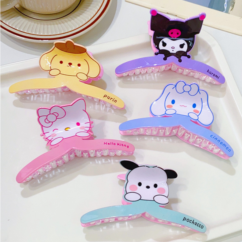 พร้อมส่ง กิ๊บติดผม งานอะคริลิค Sanrio ก้านเล็ก หน้าใหญ่ รวบได้ทั้งหัว กิ๊บหนีบผม ขนาด 12 ซม. คุณภาพดี ไม่แตกหักง่าย