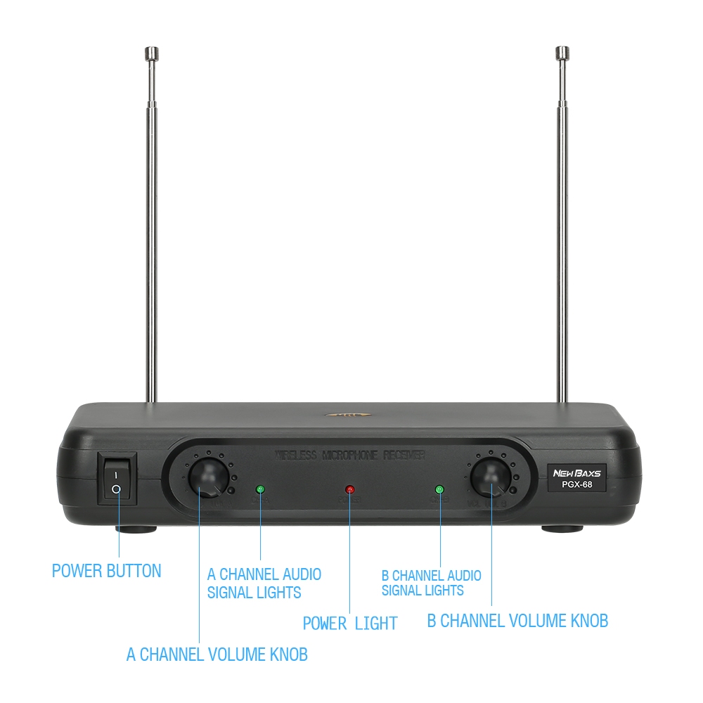 NEW BAXS [COD] PGX-68 ไมโครโฟนไร้สาย 2 ตัว ไมโครโฟนมือถือ ระยะรับสัญญาณ 80 เมตร ระบบไร้สาย UHF FM ร้องเพลง KTV - รูปที่ 6