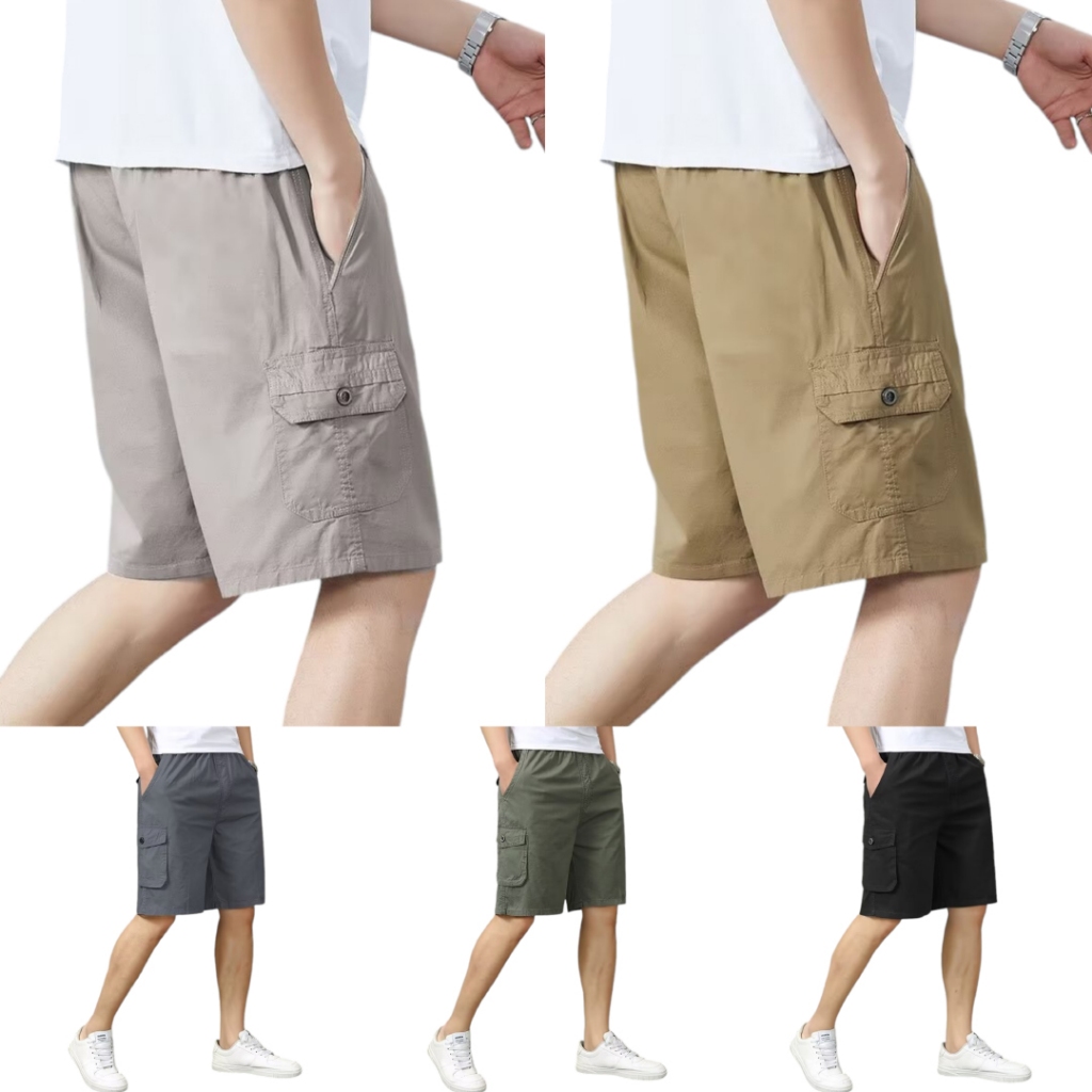 กางเกงขาสั้นผู้ชาย ผ้าcotton100%ระบายอากาศได้ดี ไซส์L-5XL ( 5509 )