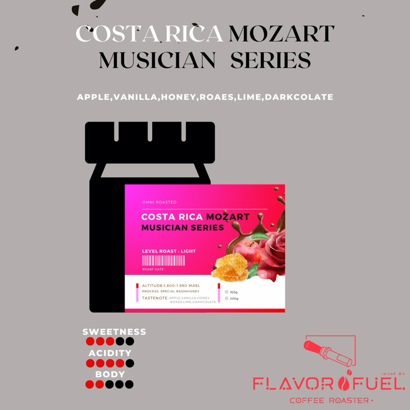 COSTA RICA MOZART MUSICIAN   SERIESเมล็ดกาเเฟ|FLAVOR FUEL COFFEE&ROASTER.