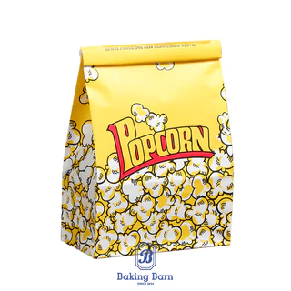 Baking Barn Popcorn bag ถุงใส่ป๊อปคอร์น ถุงกระดาษเคลือบ กันน้ำ-น้ำมัน พิมพ์ลาย Popcorn แบบมีลวด