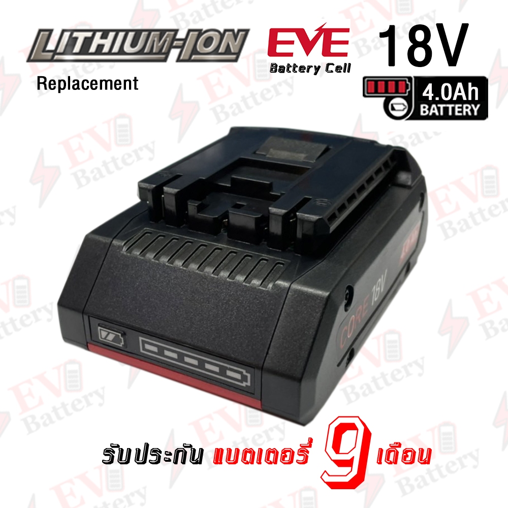 แบตสว่านไร้สาย ทดแทน Bosch Core 18v 4.0