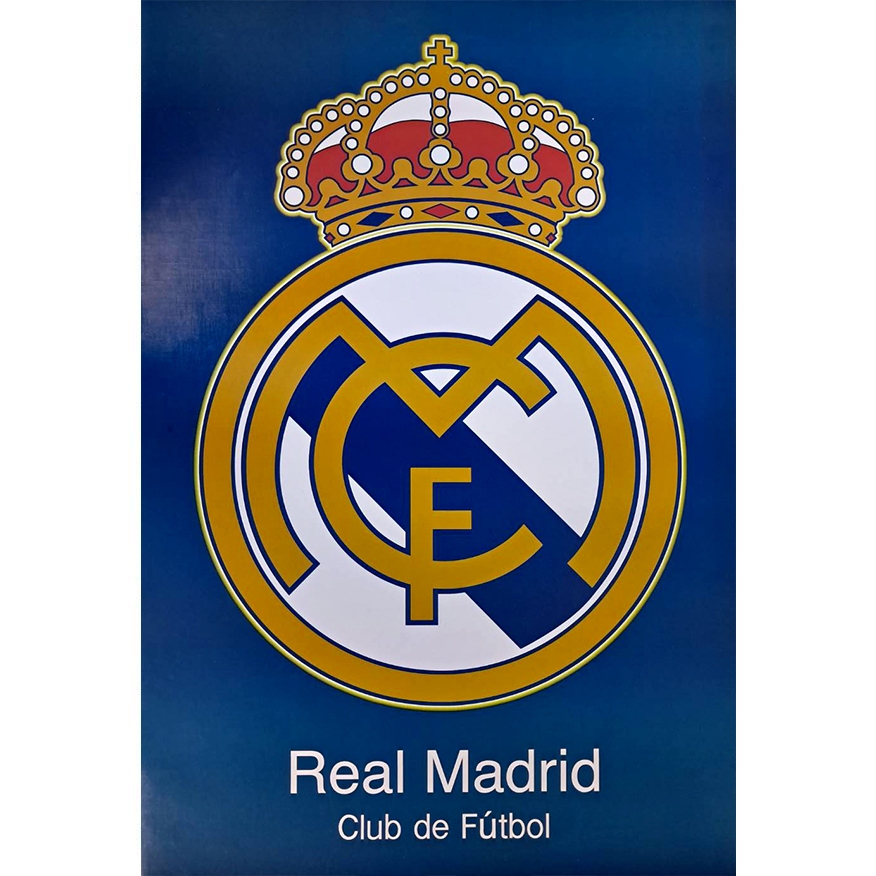 โปสเตอร์ เรอัลมาดริด ตรา โลโก้ สโมสร ฟุตบอล Real Madrid รูป ภาพ กีฬา football ติดผนัง สวยๆ poster (88 x 60 ซม.โดยประมาณ)