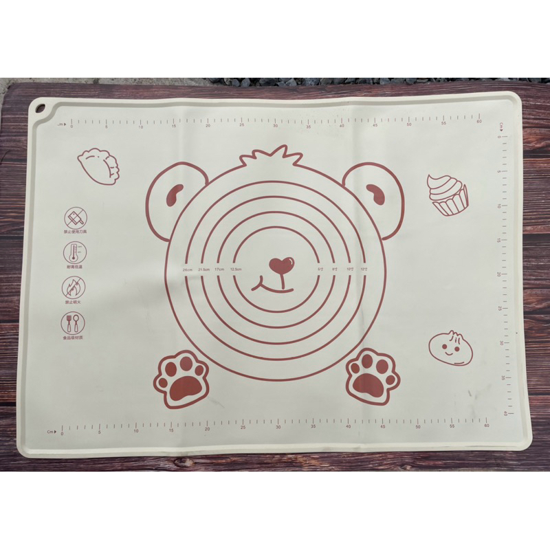 แผ่นนวดซิลิโคน SPARK, แผ่นรองแป้งขอบยกสี่เหลี่ยมผืนผ้า, อุปกรณ์นวดกันลื่นลายการ์ตูนหมีหนาเสื่อกลิ้ง Braed - รูปที่ 3
