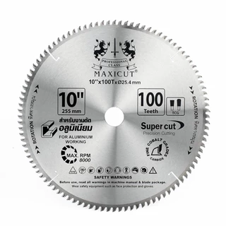 ใบเลื่อยวงเดือน ตัดอลูมิเนียม 10” MAXICUT สีน้ำเงิน ใบเลื่อยคม ไม่แกว่ง ตัดได้แม่นยำ เที่ยงตรง