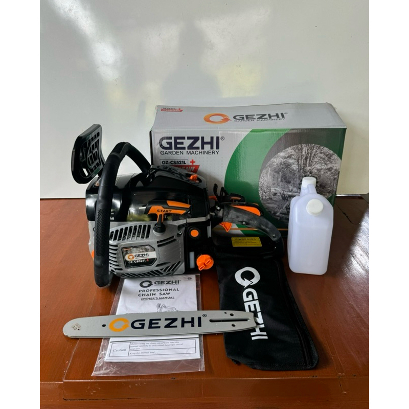 เลื่อยยนต์ GEZHI 5200 บาร์ 11.5 นิ้ว รุ่น GZ-CS521L แรงม้าสูงสุด 0.97 HP (เทียบเท่า 4 แรง) เลื่อยโซ่