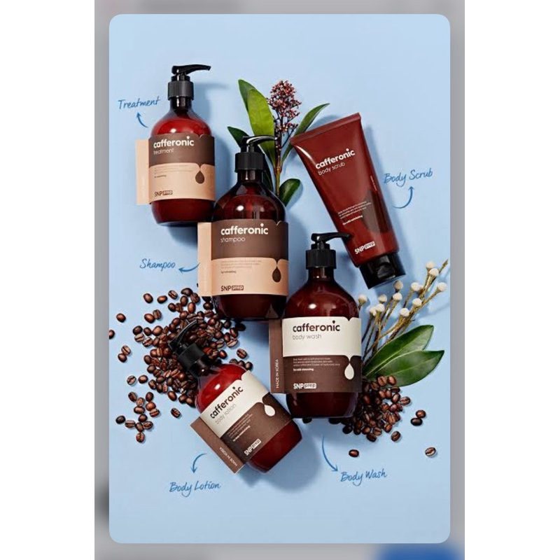 (แถม!!มาส์กหน้า89฿) SNP Prep Cafferonic Body Lotion 310ml เอสเอ็นพี โลชั่น ครีมอาบน้ำ ครีมนวดผม กาแฟ