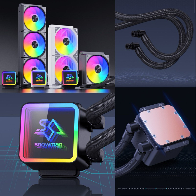 CPU Cooler pump ชุดน้ำปิด Snowman KS Series น้ำปิด 1ตอน 2ตอน 3ตอน รองรับ Intel AMD Xeon จัดส่งไวมีประกัน