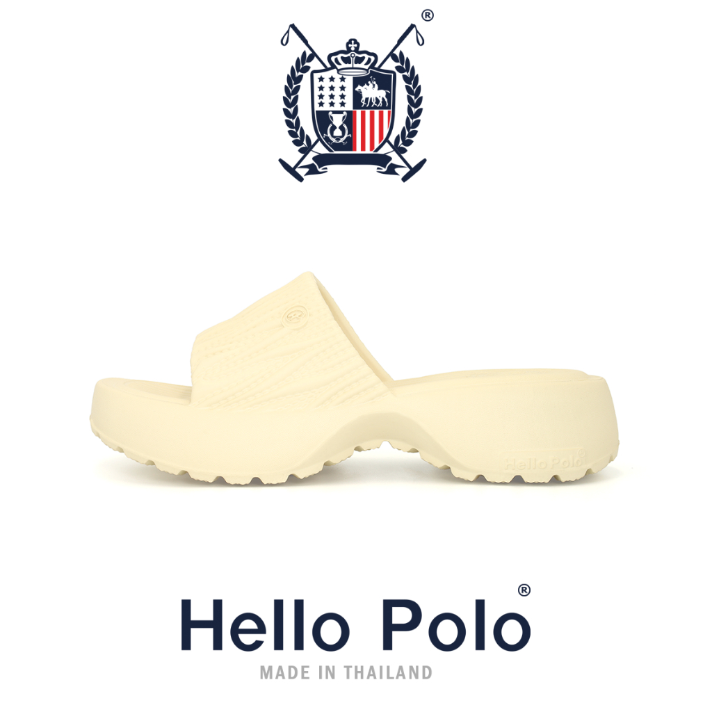 Hello Polo รองเท้าแบบสวม รองเท้าแฟชั่น พื้นหนา กันลื่น รองเท้านิ่มเหมือนเหยียบอึ เบาสบาย ดีไซน์เพรียว รองเท้านุ่ม HP8040