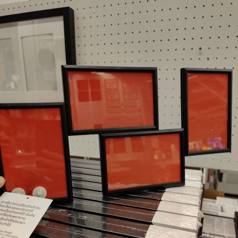 IKEA​ แท้ค่ะ YLLEVAD อิลเลวัด กรอบรูป 4 ช่อง, ดำ, ขาว, ขนาด 10X15. ซม.