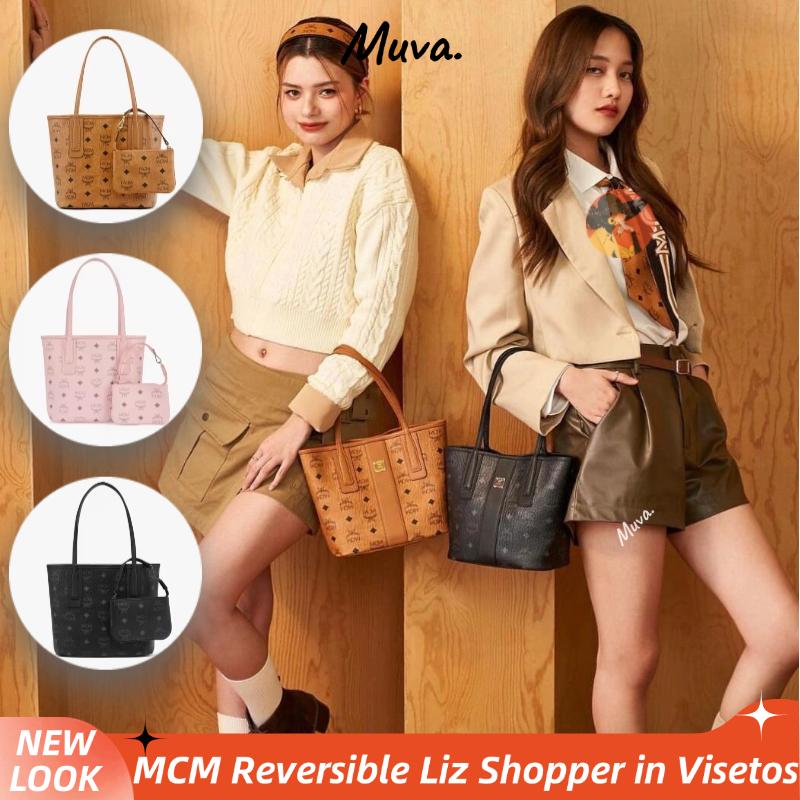 👜MCM Reversible Liz Shopper in Visetos Women's Mini Tote Bag กระเป๋าถือ