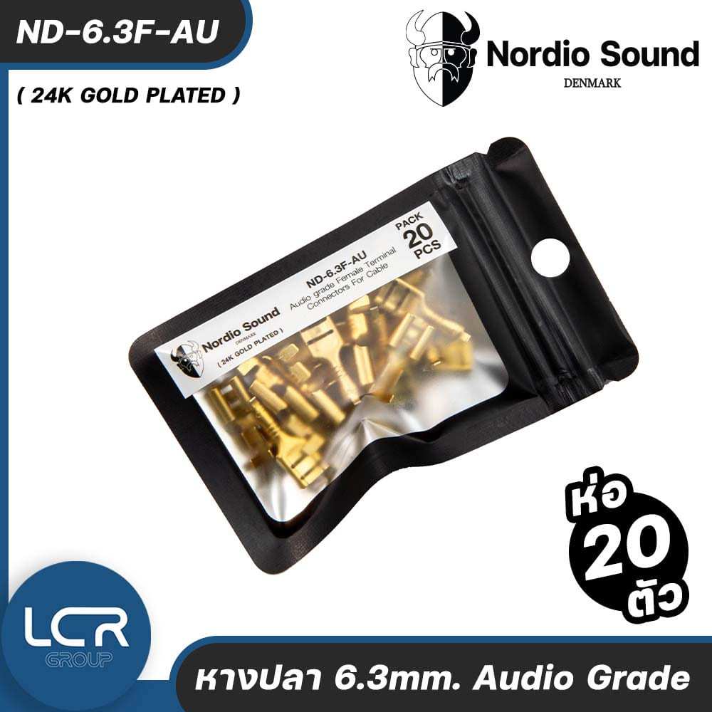 Nordio Sound หางปลา 6.3mm. ND-6.3F-AU ห่อ 20 ตัว Audio grade Female 24K GOLD PLATED DENMARK