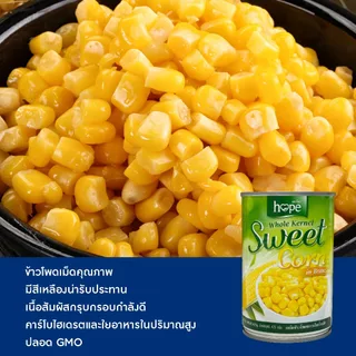 Hope Sweet Corn in Brine โฮป ข้าวโพดหวานในน้ำเกลือ 425g