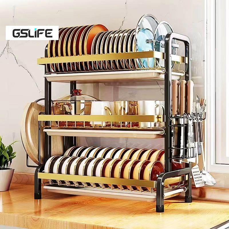 GSlife ชั้นวางจาน ที่คว่ำจาน ที่วางจาน ชั้นวางของในครัว