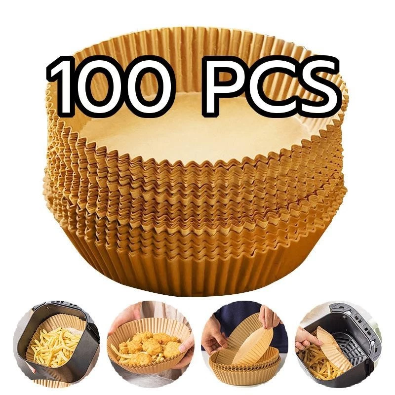 แพ็ค 100 แผ่น กระดาษรองหม้อทอด กระดาษรองอบ หม้อทอด ทนความร้อนไม่ไหม้ไม่เปลี่ยนรูป