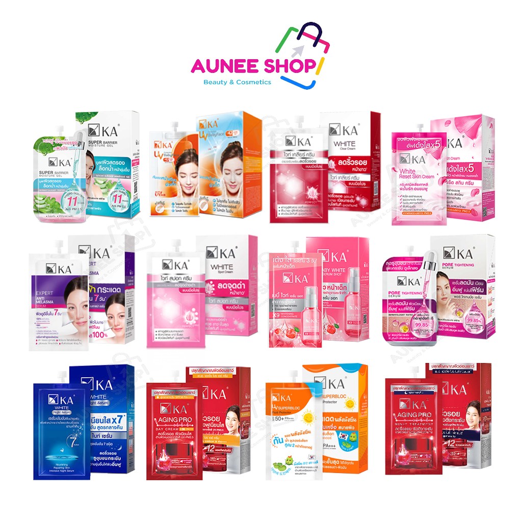 ส่งฟรี/มีไลฟ์  (1 กล่อง) เคเอ​ ครีมซอง​ เซรั่ม ครีม ซีซี กันแดด เจลแต้มสิว แบบซอง​ 1 ซอง KA​ Serum / Crea