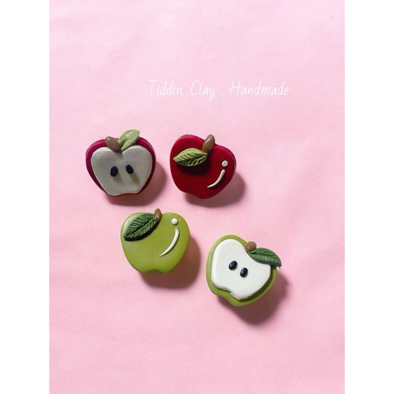 ต่างหูแฮนด์เมด แอปเปิ้ล Size 1.5 Cm. น้ำหนักเบา Nickel free Hypoallergenic ไม่แพ้ไม่คัน  แพ้ง่ายใส่ได้ค่ะ