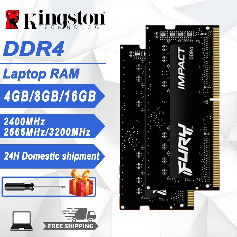 Kingston Fury Impact DDR4 RAM 2Rx8 แรม 16GB 8GB 4GB 2400/2666/3200MHz 1.2v 260PIN SODIMM หน่วยความจำแล็ปท็อป