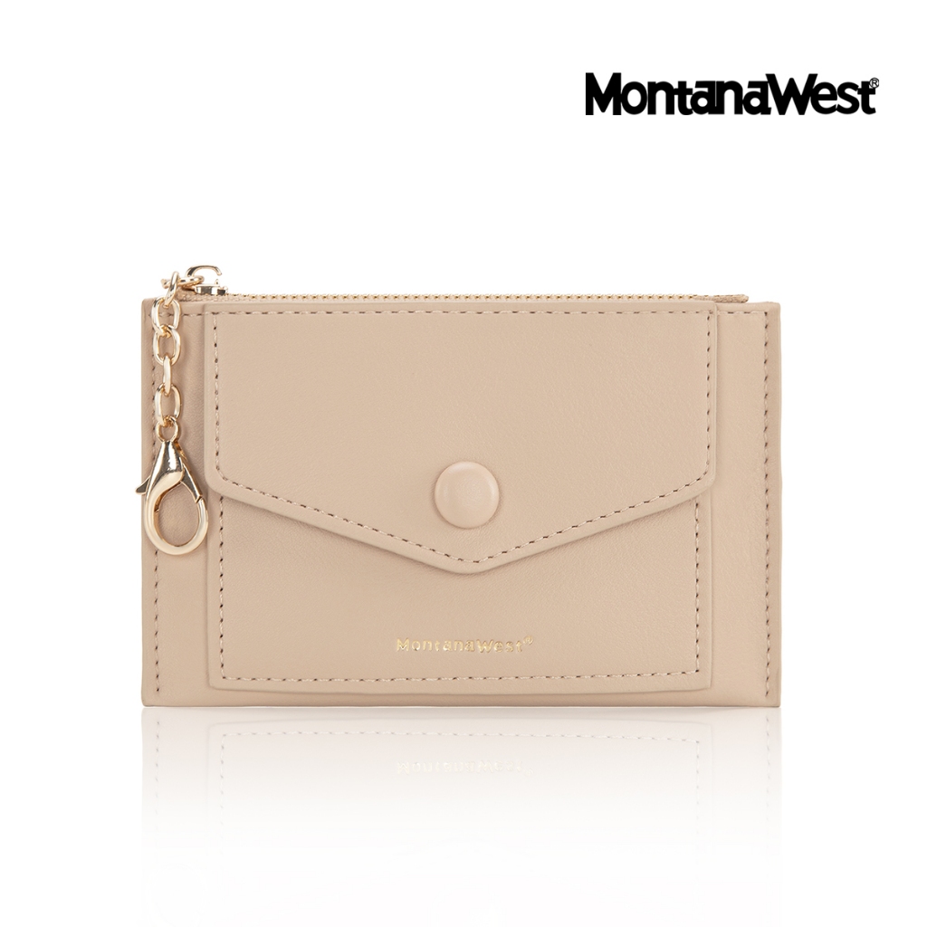 Montana West รุ่น Zipper Wallet กระเป๋าสตางค์ใบสั้น กระเป๋าใส่บัตร แบบซิป แบบเรียบ หนัง PU