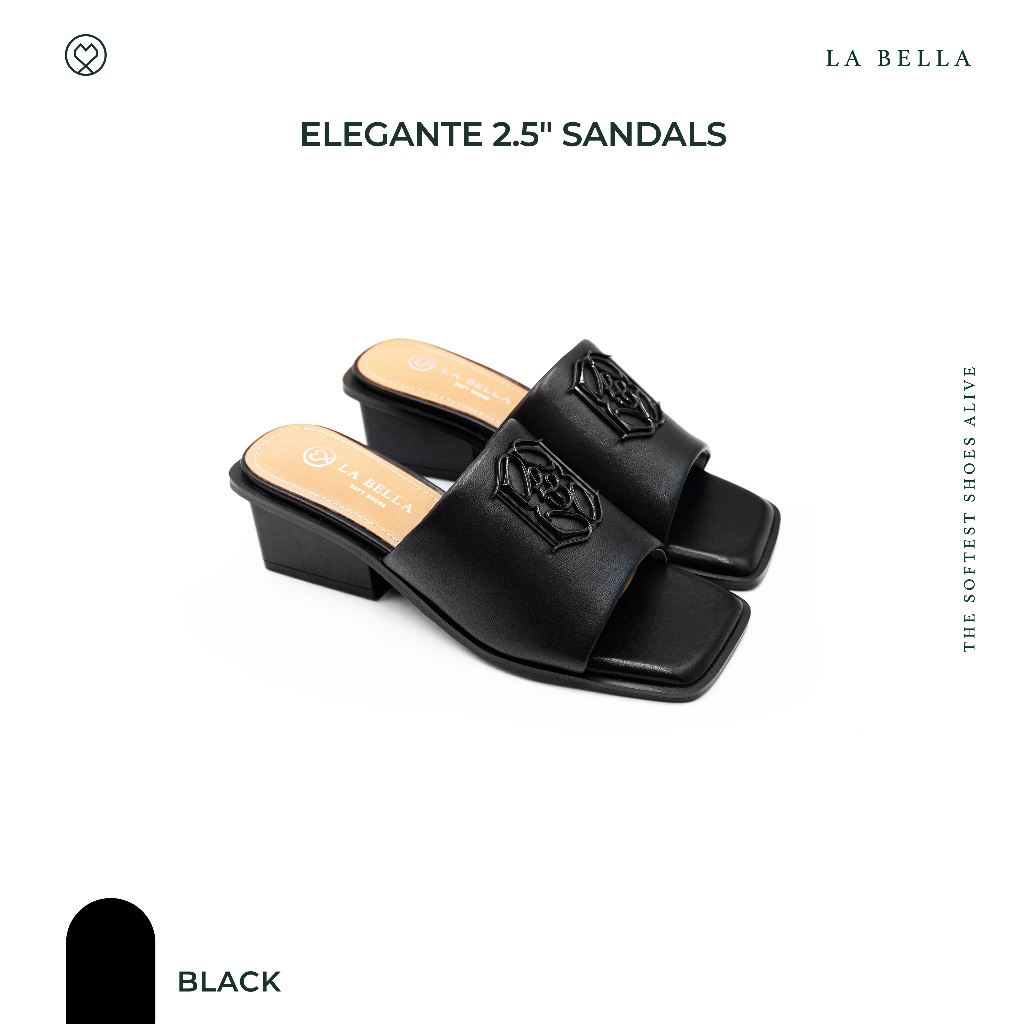 LA BELLA รุ่น ELEGANTE 2.5" SANDALS - BLACK