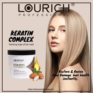 LOURICH Keratin Complex Hydrating Argan Oil Hair Mask 500ml. ลูริช เคราติน คอมเพล็กซ์ อาร์แกน ไฮเดรทติ้ง มาส์กผมเคราติน