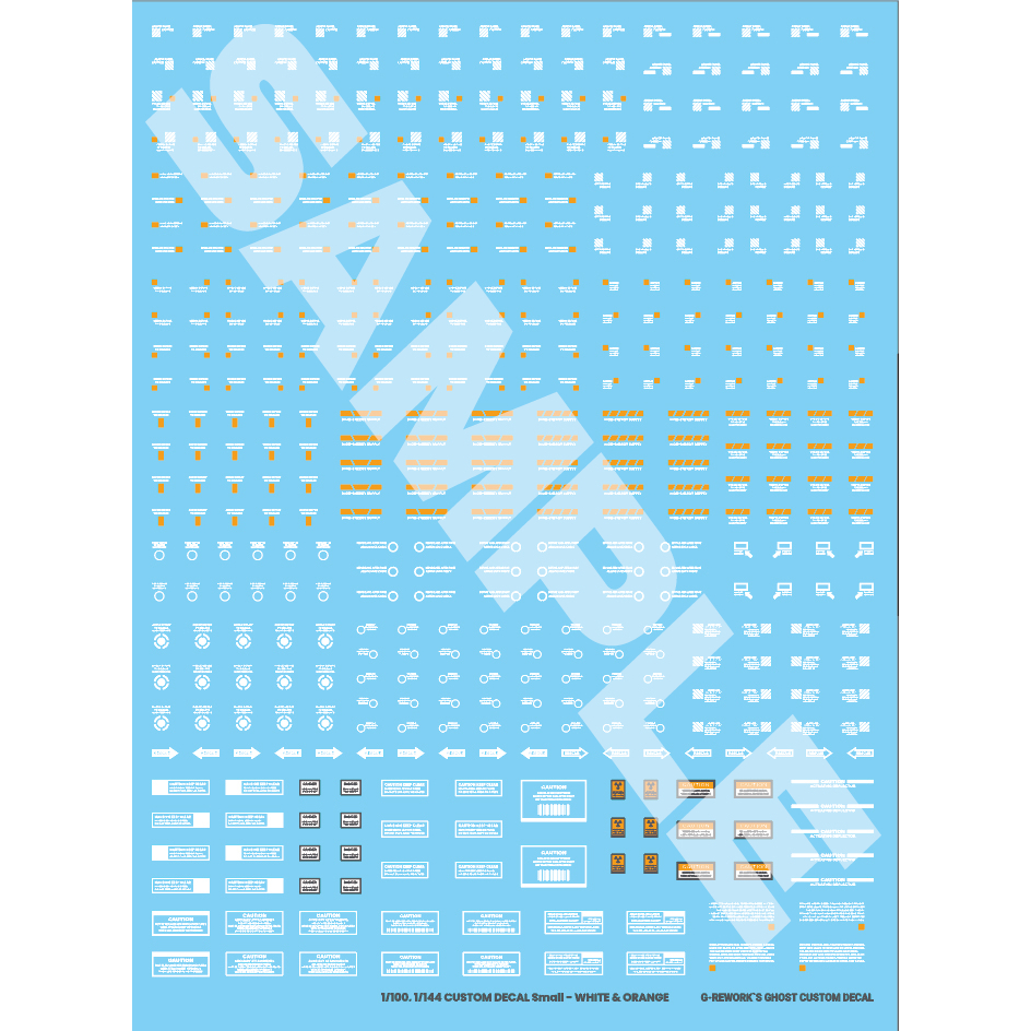 พร้อมส่ง G-REWORK CUSTOM DECAL CAUTION_WHITE & YELLOW #01