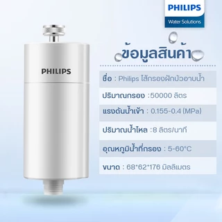 Philips Water AWP175 / AWP1775 ตัวกรองน้ำปะปา ฝักบัวกรองน้ำ ลดคลอรีน 99% น้ำสะอาด ผิวไม่แห้ง ไส้กรอง 50,000L ติดตั้งง่าย