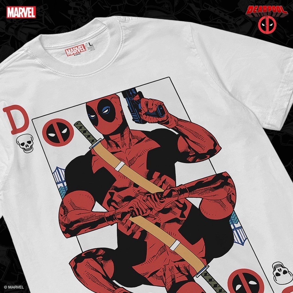 Power 7 Shop เสื้อยืดการ์ตูน มาร์เวล ลาย DEADPOOL ลิขสิทธ์แท้ MARVEL COMICS T-SHIRTS (MVX-525) — صورة 3