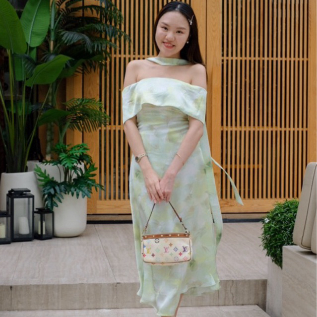Cottongarden.bkk - Estelle dress เดรสเกาะอกปิดแขน สั่งความแน่นแขนได้ สั่งผ้าลาย/สีพื้น ขนาดยาว รีเควสปรับต่างๆในแชทจ้า