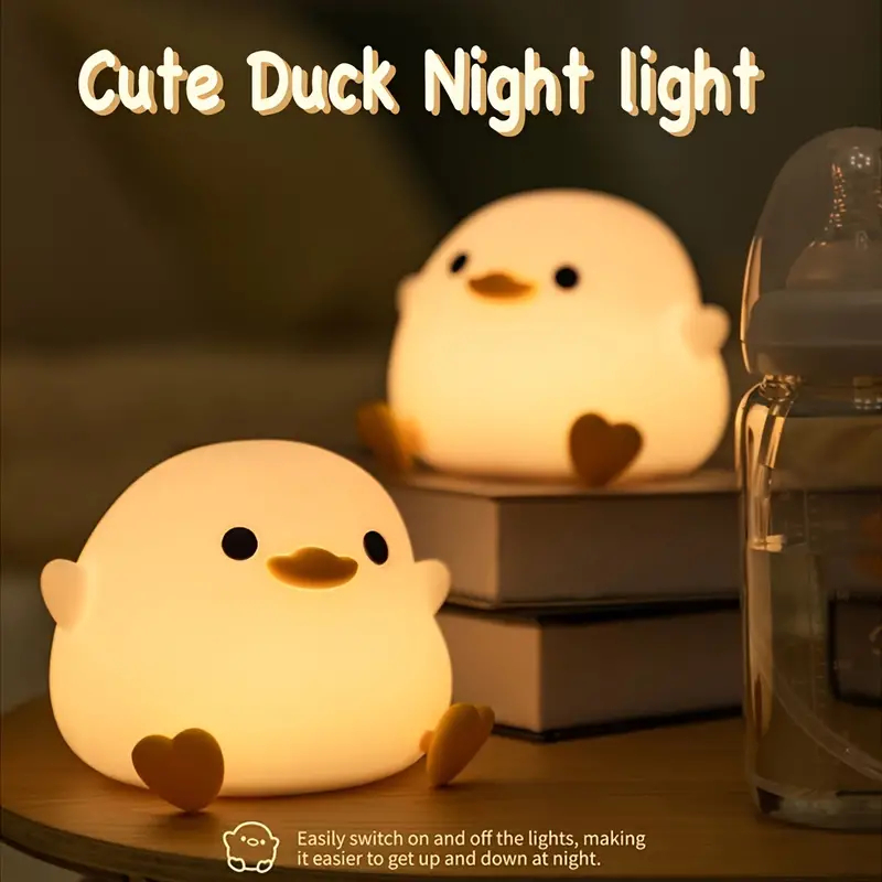 Toy Galax โคมไฟกลางคืน ไฟ LED ซิลิโคนอ่อน, แสงอ่อน ปรับแสงได้ ยูเอสบี ห้องเด็กเซ็นเซอร์สัมผัสไฟกลางคืนของขวัญ