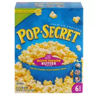 Pop Secret Microwave Popcorn ป๊อปซีเคร็ท ป๊อปคอร์น ไมโครเวฟ (1 กล่องมี 3/6/12 ซอง)