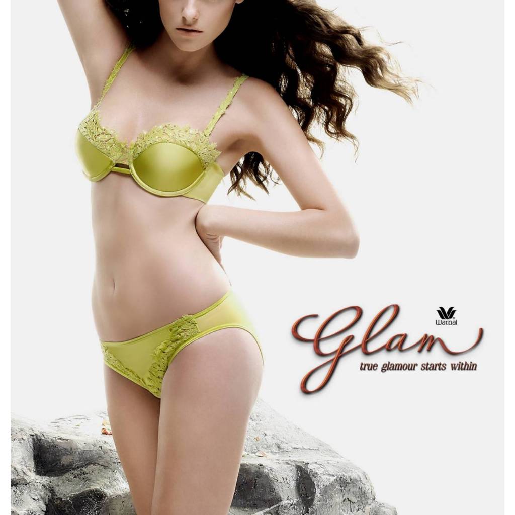 Wacoal Glam  WD1019   บราแต่งลูกไม้ ประดับเพชร