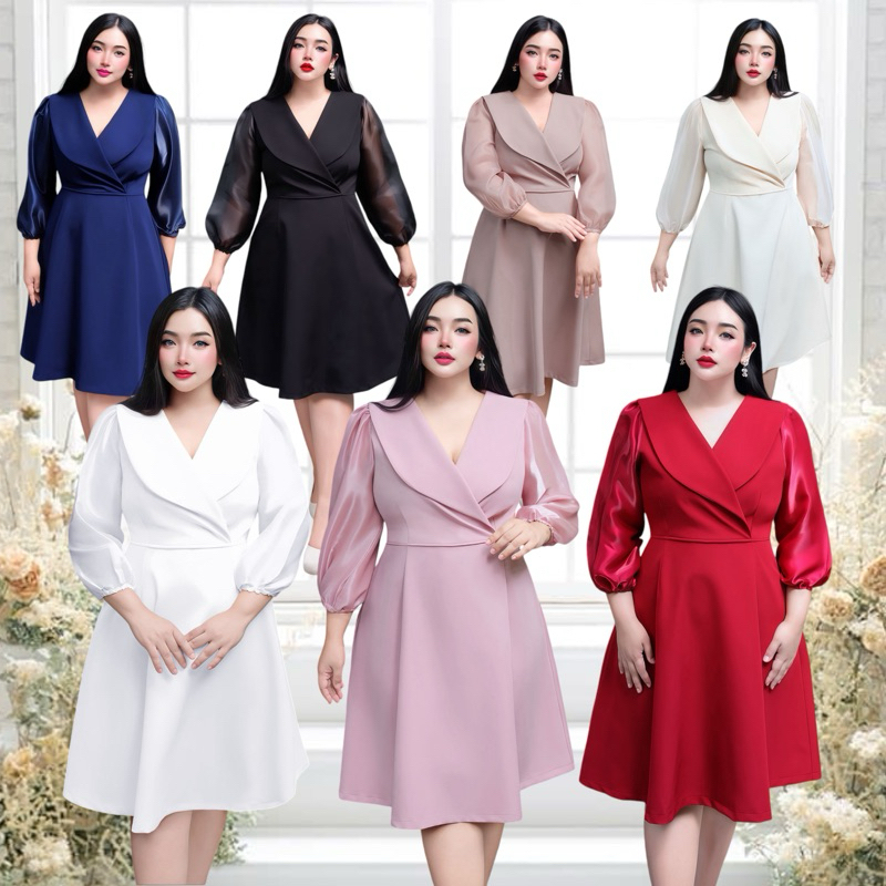 Hera Grace Suit Dress เดรสสูททำงานกึ่งออกงาน ไซส์ใหญ่ เรียบและหรูหรา อก38-58นิ้ว