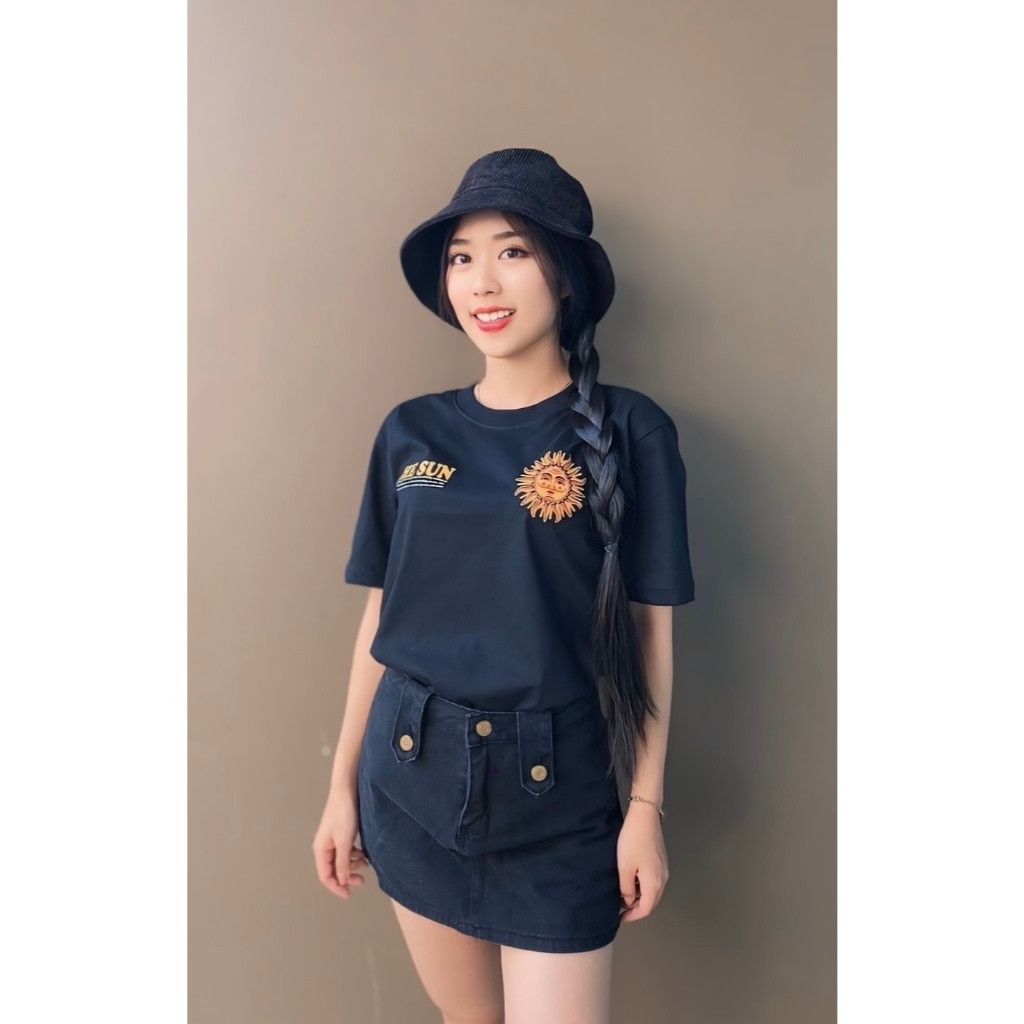 เสื้อยืด Cotton100% THE SUN - เทคนิคซิลค์สกรีน สีจมลงเนื้อผ้าติดแน่นทนนาน