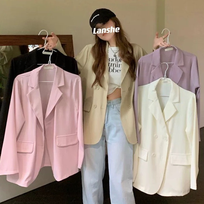SUIT-18 เสื้อเบลเซอร์ Blazer เสื้อสูท สำหรับผู้หญิง มีซับใน S-4XL เบลเซอร์แขนยาว สูทไซส์ใหญ่ คอปก พร้อมส่ง