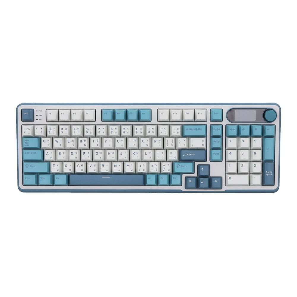WIRELESS KEYBOARD (คีย์บอร์ดไร้สาย) ROYAL KLUDGE RK-S98 (LIGHTCLOUD) (CHARTREUSE SWITCH RGB EN/TH)