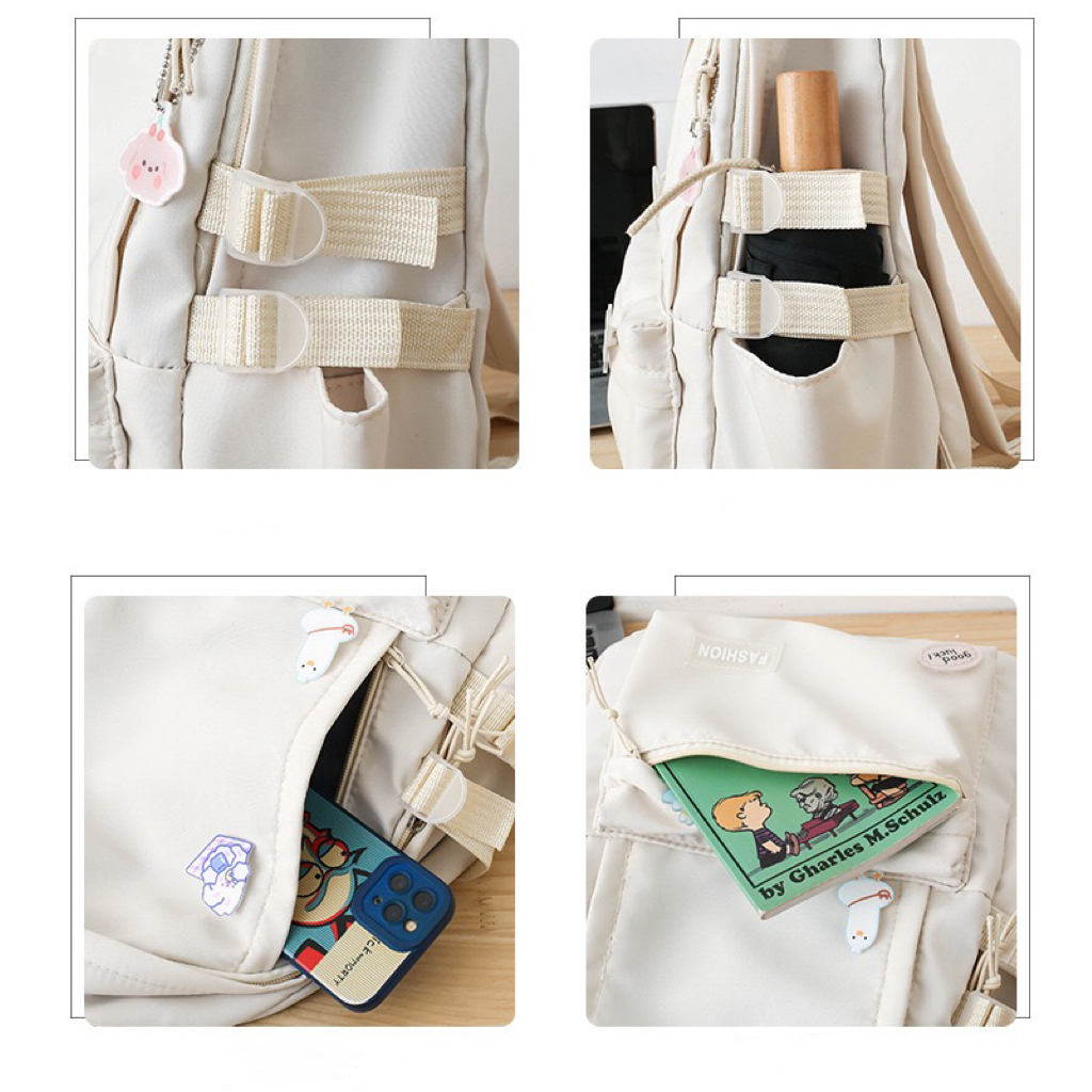 B-1052🔥กระเป๋าเป้ กระเป๋าขนาดใหญ่จุขนาดใหญ่เวอร์ชั่น แฟชั่นกระเป๋าเป้น่ารักๆ สุดคุ้มเทรนด์แฟชั่น(ไม่มีจี้ ไม่มีเข็มกลัด) - รูปที่ 4