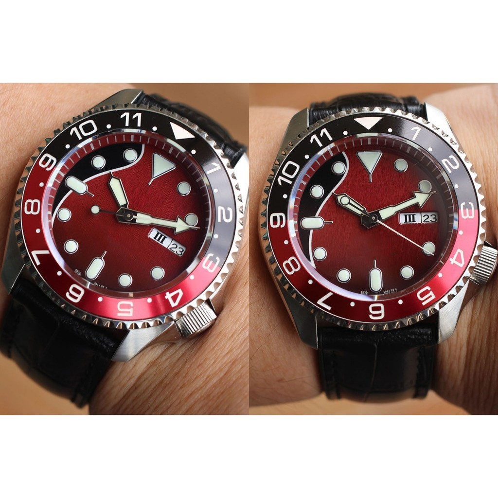 สายนาฬิกา สายยาง ลายจระเข้ สีดำ