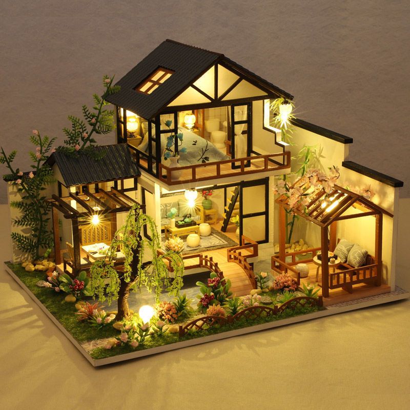 บ้านตุ๊กตาDIY ของตกแต่งบ้าน โมเดลบ้านตุ๊กตา สร้างบ้านเล่นกับครอบครัว