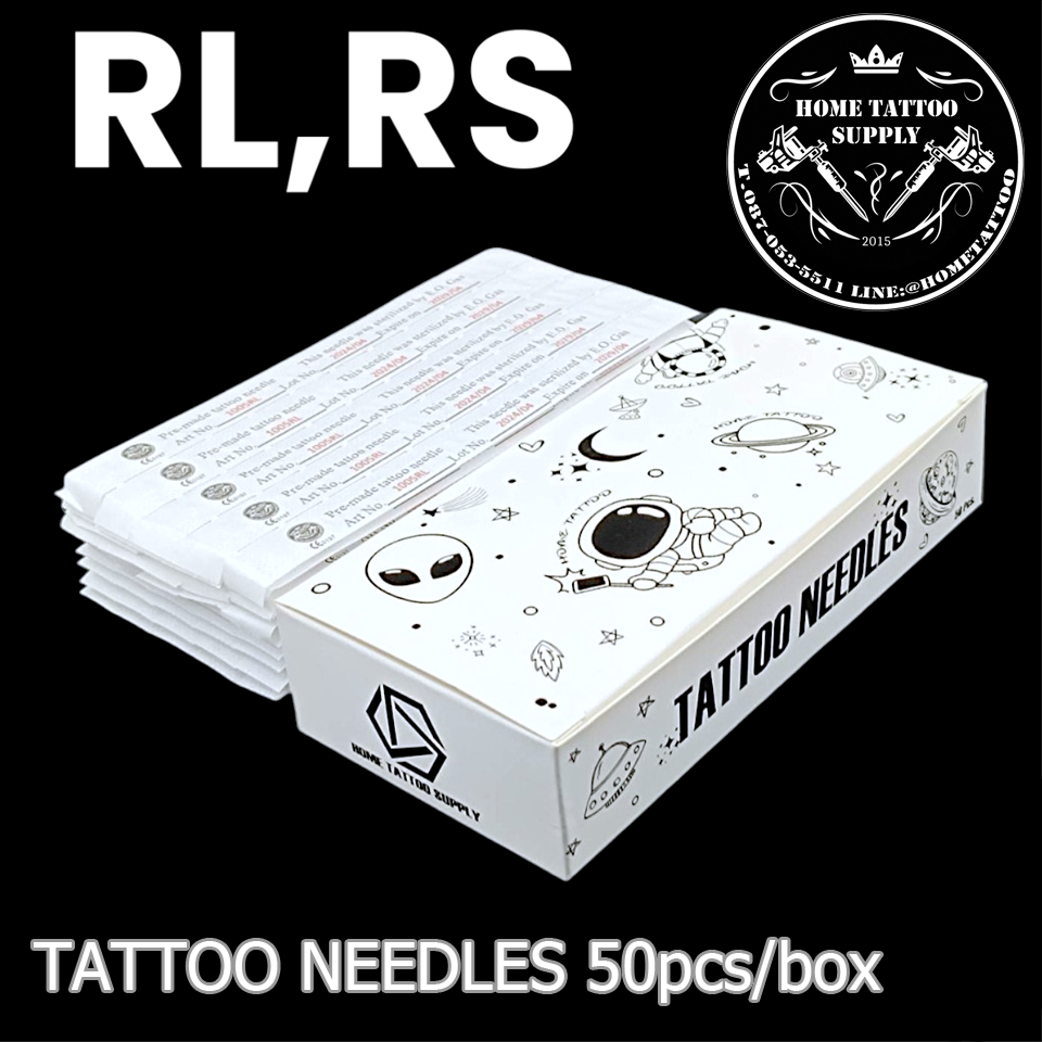 Home Tattoo Needles ตลับก้านRL,RS เข็มก้าน อุปกรณ์ใส่เครื่องสัก สำหรับเดินเส้น50ชิ้น วัสดุสแตนเลส
