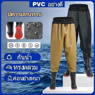 รองเท้าบูทกันน้ำ กางเกงบูทกันน้ำ PVC อย่างดี ประมาณ 124 เซนติเมตร กางเกงทำสวน ป้องกันน้ำ น้ำท่วม ทำสวน โคลนไม่ดูด
