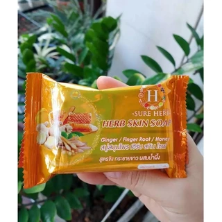 (โปร 10 ก้อน) สบู่ขิงน้ำผึ้ง สบู่ขิง Herb Skin Soap สบู่สมุนไพร ขิงกระชาย ผสมน้ำผึ้ง 80g.