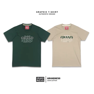 Grandness เสื้อยืดลายกราฟิก รุ่น GN233-34 ( สีเขียว/สีครีม)