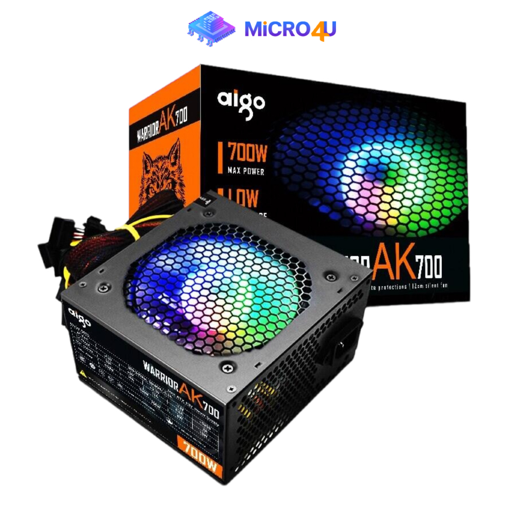 พาวเวอร์ซัพพลาย AIGO AK 700W/600W/500W ATX 24-pin Power Supply PSU พัดลม 120mm สำหรับ PC/คอมตั้งโต๊ะ