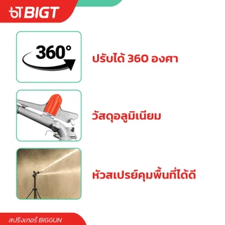 สปริงเกอร์ BigGun 1 / 1.5 /2 นิ้ว Nakita หมุน 360* หรือ ล๊อคองศาได้ ตัวเดียวคลุมทั้งสวน ตัวสปริงเกอร์เป็นอลูมิเนียม